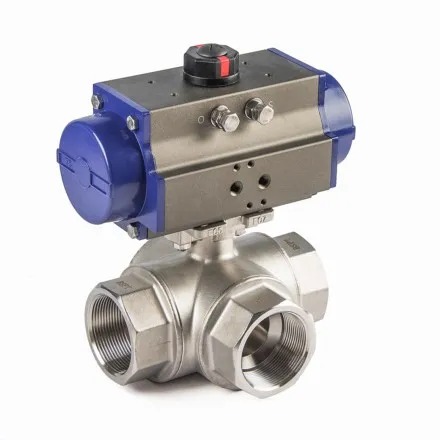 PNEUMATIC 3-WAY BALL VALVE – L PORT & T PORT PNEUMATIC 3-WAY BALL VALVE – L PORT & T PORT