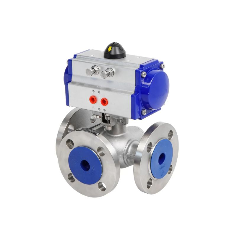 PNEUMATIC 3-WAY BALL VALVE – L PORT & T PORT PNEUMATIC 3-WAY BALL VALVE – L PORT & T PORT